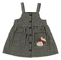 Čierno-smotanové kockované vlnené šaty s psíkom Next