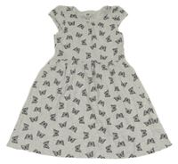 Svetlosivé šaty s motýlikmi H&M