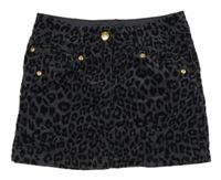 Sivo-čierna menšestrová sukňa s leopardím vzorom C&A