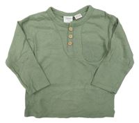Zelené triko s knoflíčky Zara