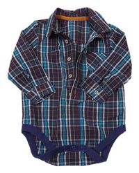 Lilkovo-tyrkysové kostkované košilové body M&S