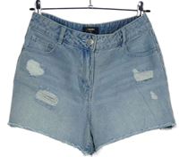Dámske svetlomodré rifľové kraťasy s vyšúchaním Denim
