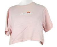 Dámské světlerůžové crop tričko s logem Ellesse 