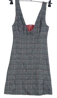 Dámské černo-růžové kostkované minišaty Topshop