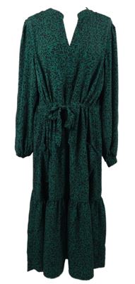 Dámské zeleno-černé vzorované midi šaty se stahováním Apricot 