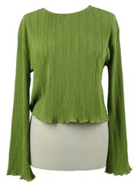Dámské limetkové plisované crop triko Primark 