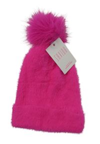 Nové - Dámska neónově ružová chlpatá čapica s brmbolcom Savida