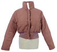 Dámská světlevínová šusťáková crop zimní bunda PrettyLittle Thing