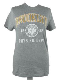 Pánske sivé tričko s nápisy zn Primark