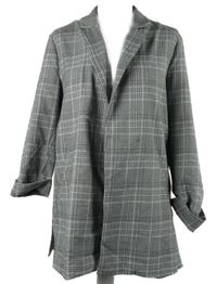 Dámský černo-bílý kostkovaný sakový cardigán Pull&Bear 