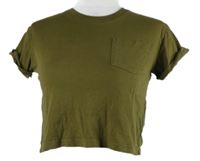 Dámské khaki crop tričko H&M