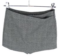 Dámska čierno-biela vzorovaná skort sukňa Stravius