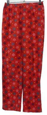 Dámske červené fleecové pyžamové nohavice s hviezdičkami George