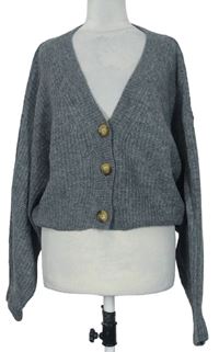 Dámsky sivý crop prepínaci sveter H&M