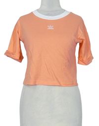 Dámske oranžové crop tričko s logom Adidas