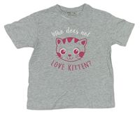 Sivé tričko s mačičkou