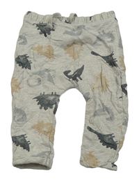 Svetlosivé baggy tepláky s dinosaurami zn. Tu