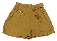 Béžové paper bag kraťasy s opaskom