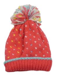 Růžová melírovaná čepice s bambulí Nutmeg vel.122-140