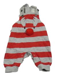 Červeno-šedé pruhované laclové tepláky se sobem F&F