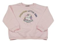 Svetloružová mikina s jednorožcom Infinity