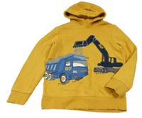 Žlutá mikina s autem a kapucí C&A