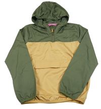 Kaki-medová šušťáková bunda s kapucňou Crane