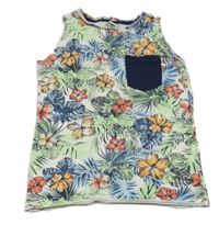 Biele tielko s listy s kvetinami Dopodopo