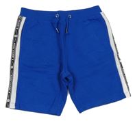 Modro-bílé teplákové kraťasy s proužkem New Look