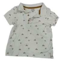 Bílé polo tričko s kolyx a nápisy KIABI