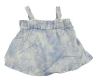 Modro-biely batikovaný top Zara