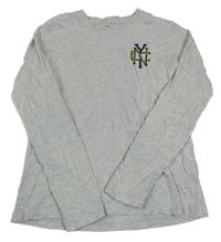 Sivé melírované tričko s potlačou