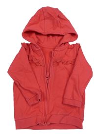 Malinová prepínaci mikina s madeirou a kapucňou George