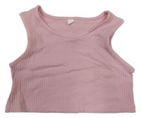 Ružový rebrovaný crop top