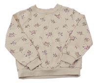 Béžová mikina s kvetinami H&M