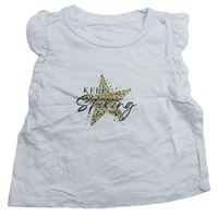 Biele tričko s hviezdou a volánikmi