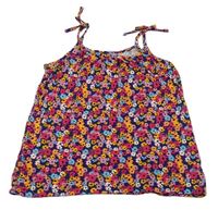 Tmavomodro-farebný kvietkovany top Matalan