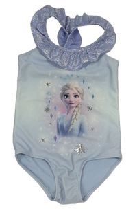 Světlemodré jednodílné plavky s Elsou a volánkem H&M