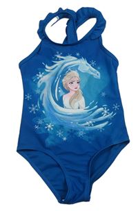 Tmavomodré jednodielne plavky s Elsou zn. Disney