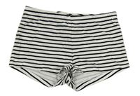 Bielo-čierne pruhované pyžamové kraťasy H&M