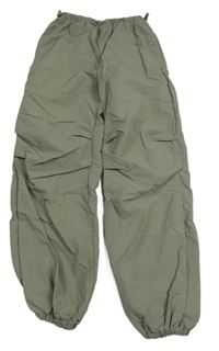Khaki šusťákové cuff kalhoty Primark