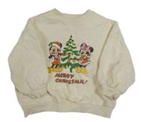 Světůebéžová oversize mikina s Mickeym a Minnie Disney