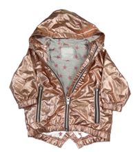 Ružová metalická jarná bunda s kapucňou zn. Next