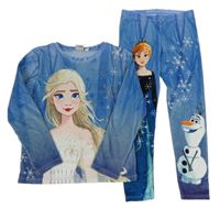 2set - Modrá plyšová mikina s Frozen + legíny Disney