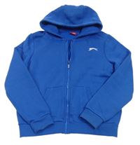Zafírová prepínaci mikina s logom a kapucňou Slazenger