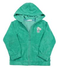 Zelená froté prepínaci mikina s dúhou a kapucňou M&S