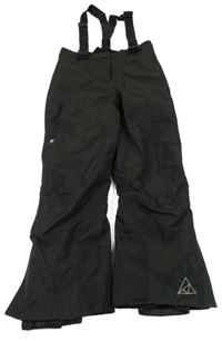 Černé šusťákové funčkní oteplovačky s kšandami Crane