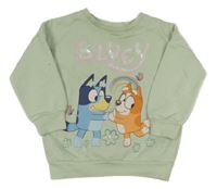 Zelenkavá mikina s Bluey a flitrami George