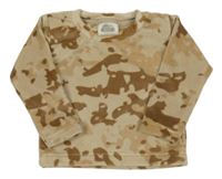 Béžovo-hnedá army plyšová mikina