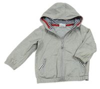 Sivá pogumovaná jarná bunda s kapucňou Topomini